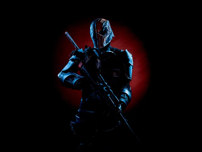 deathstroke, black, background, dc comics, cosplay