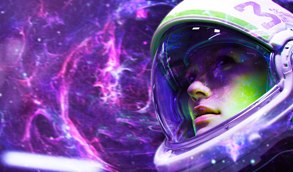 space, astronaut, girl