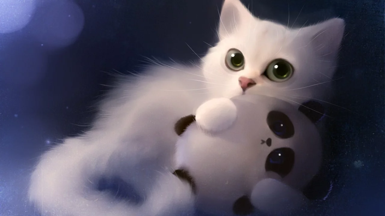 kitten, toy, art, drawing