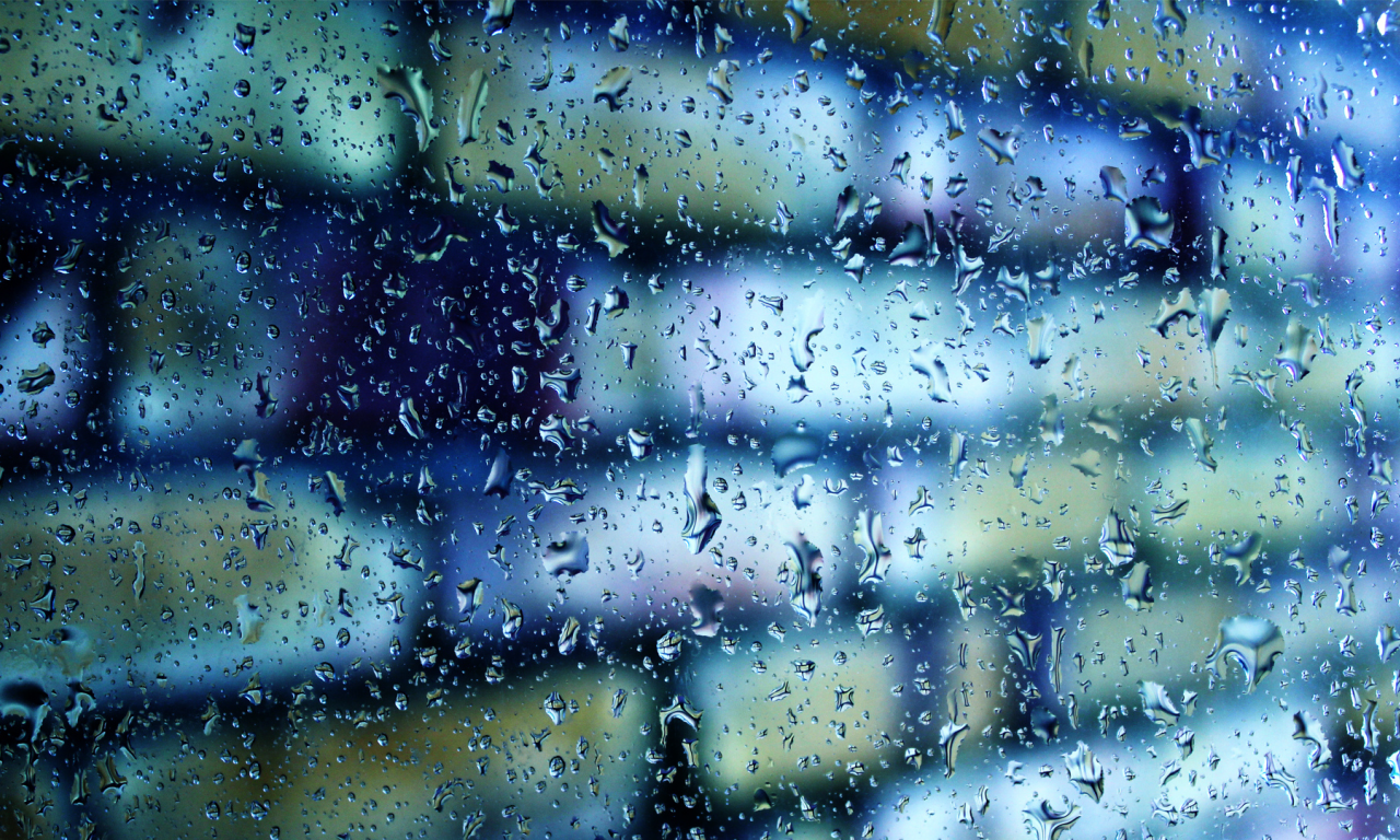 wall, brick, glass, water, drops