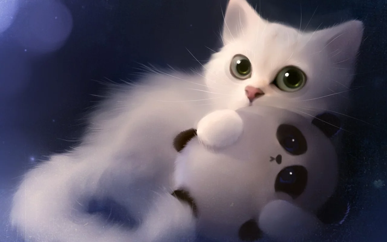 kitten, toy, art, drawing