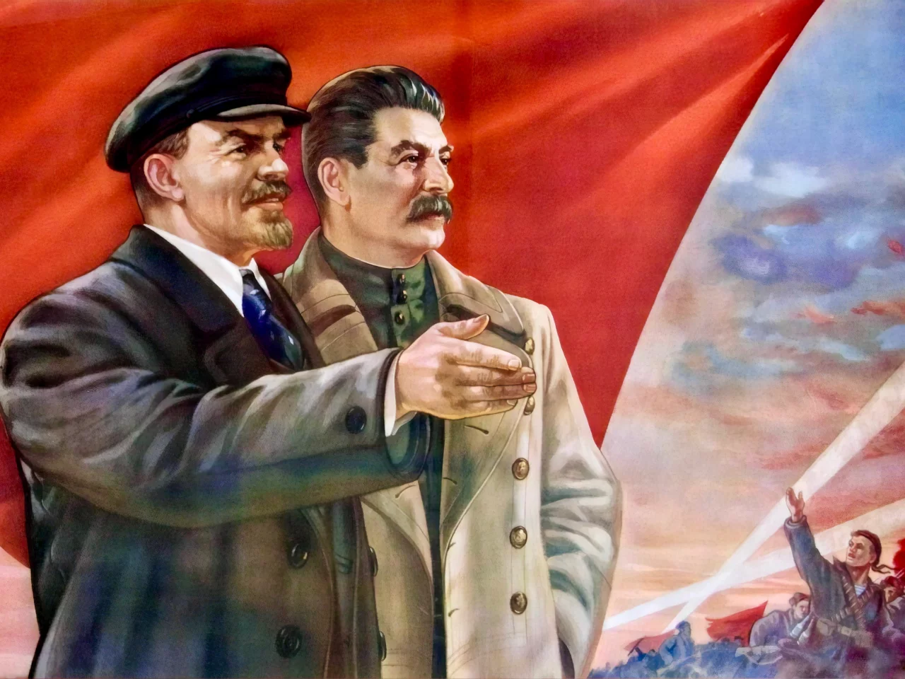 leader, peasant, leader, stalin, lenin
