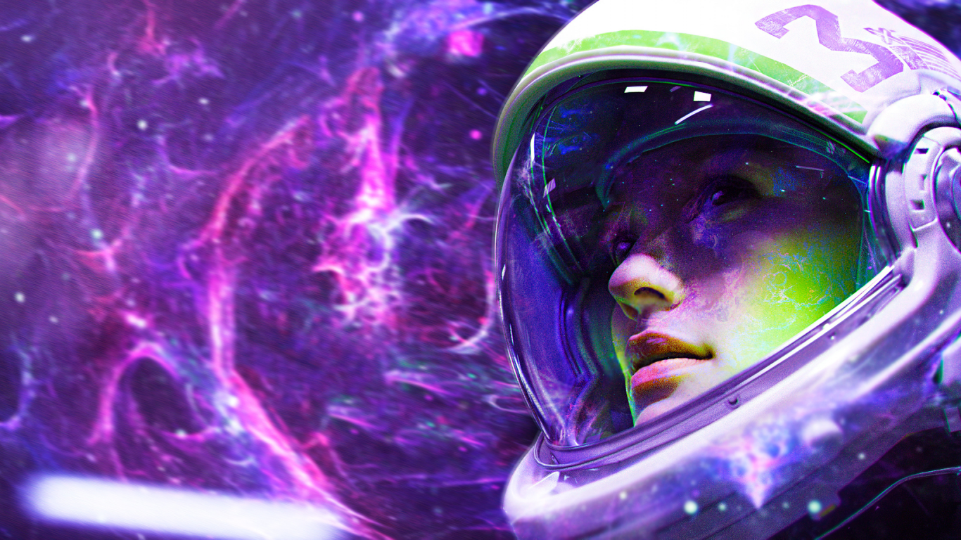 space, astronaut, girl