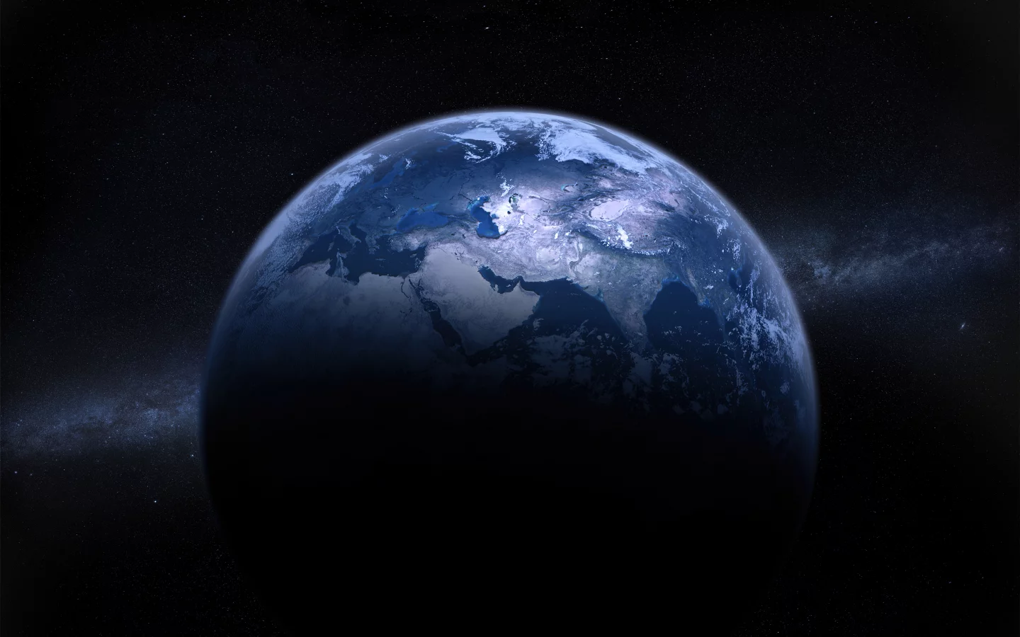 earth, milky way, astronomy, digital, composition, dark