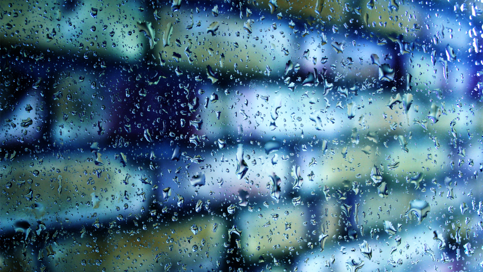 wall, brick, glass, water, drops