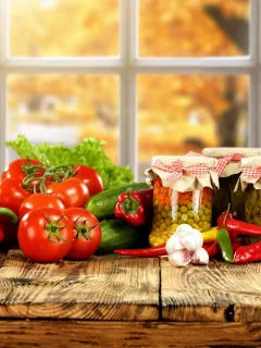 vegetables, pepper, tomato, jar, preparation, cucumber, garlic
