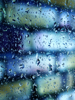 wall, brick, glass, water, drops