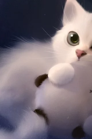 kitten, toy, art, drawing