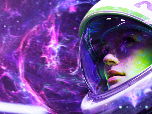 space, astronaut, girl