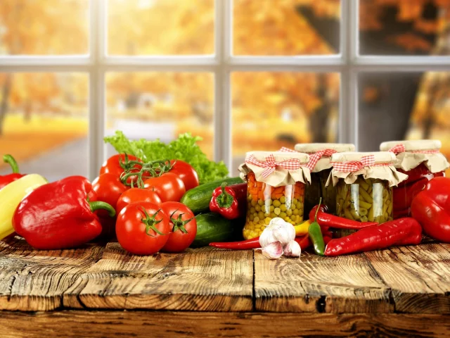 vegetables, pepper, tomato, jar, preparation, cucumber, garlic