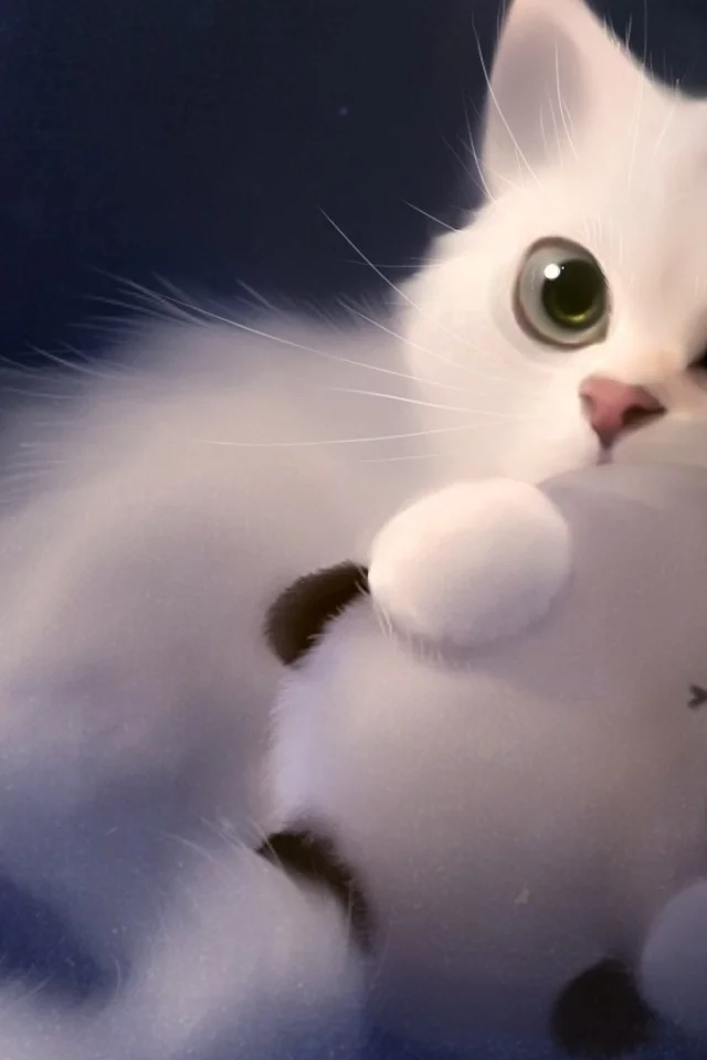 kitten, toy, art, drawing