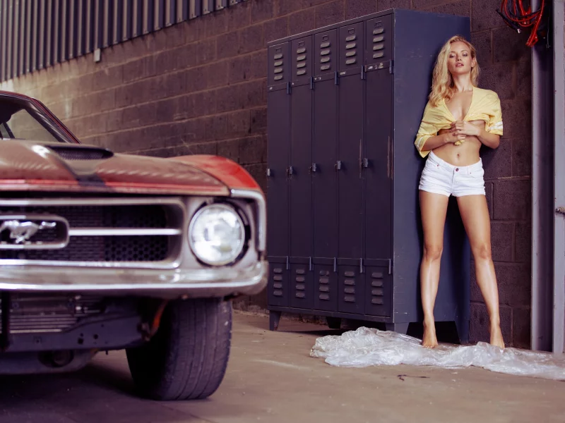 girl, beautiful, blonde, shorts, legs, car