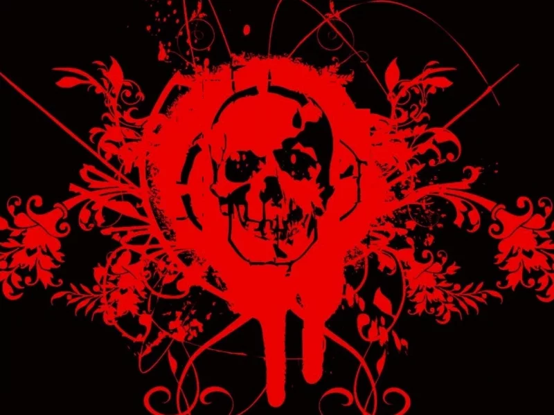 skull, red, blood