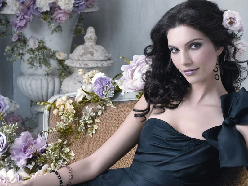 girl, beautiful, flowers
