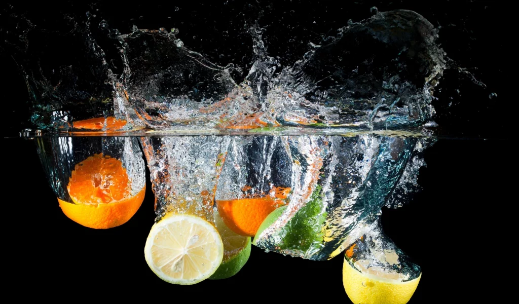 lemon, citrus, water, spray