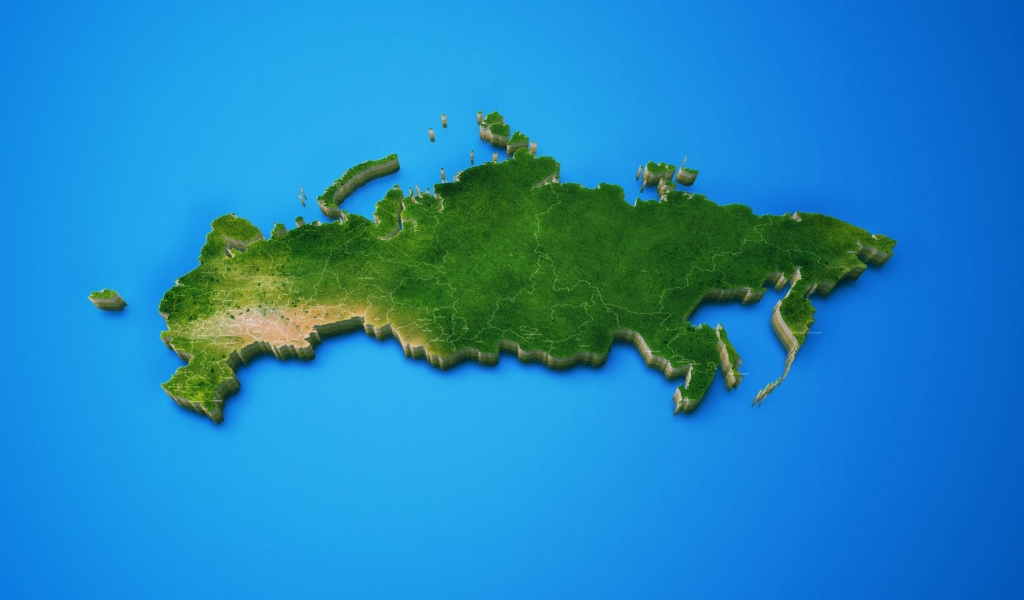 russia, blue background, map, island, digital art, 3d