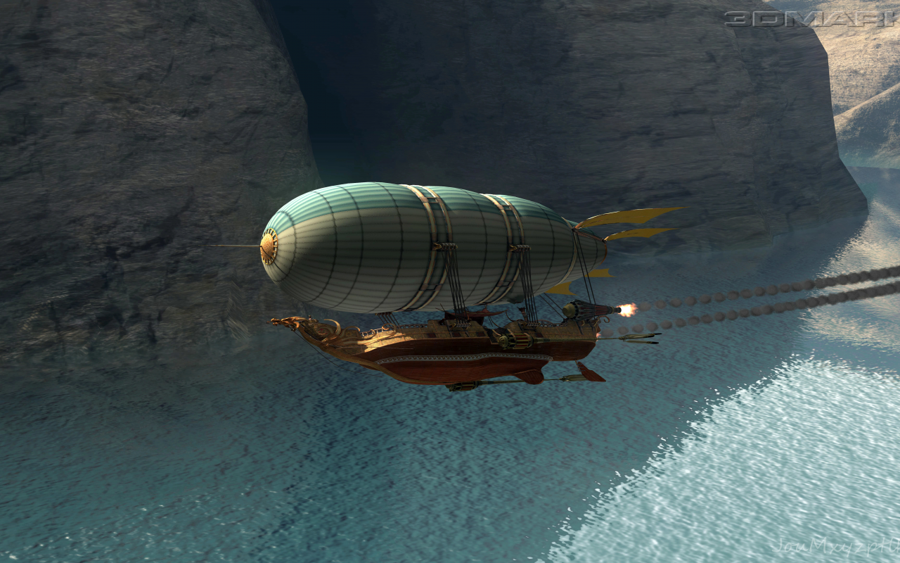 airship, 3d, water, flight