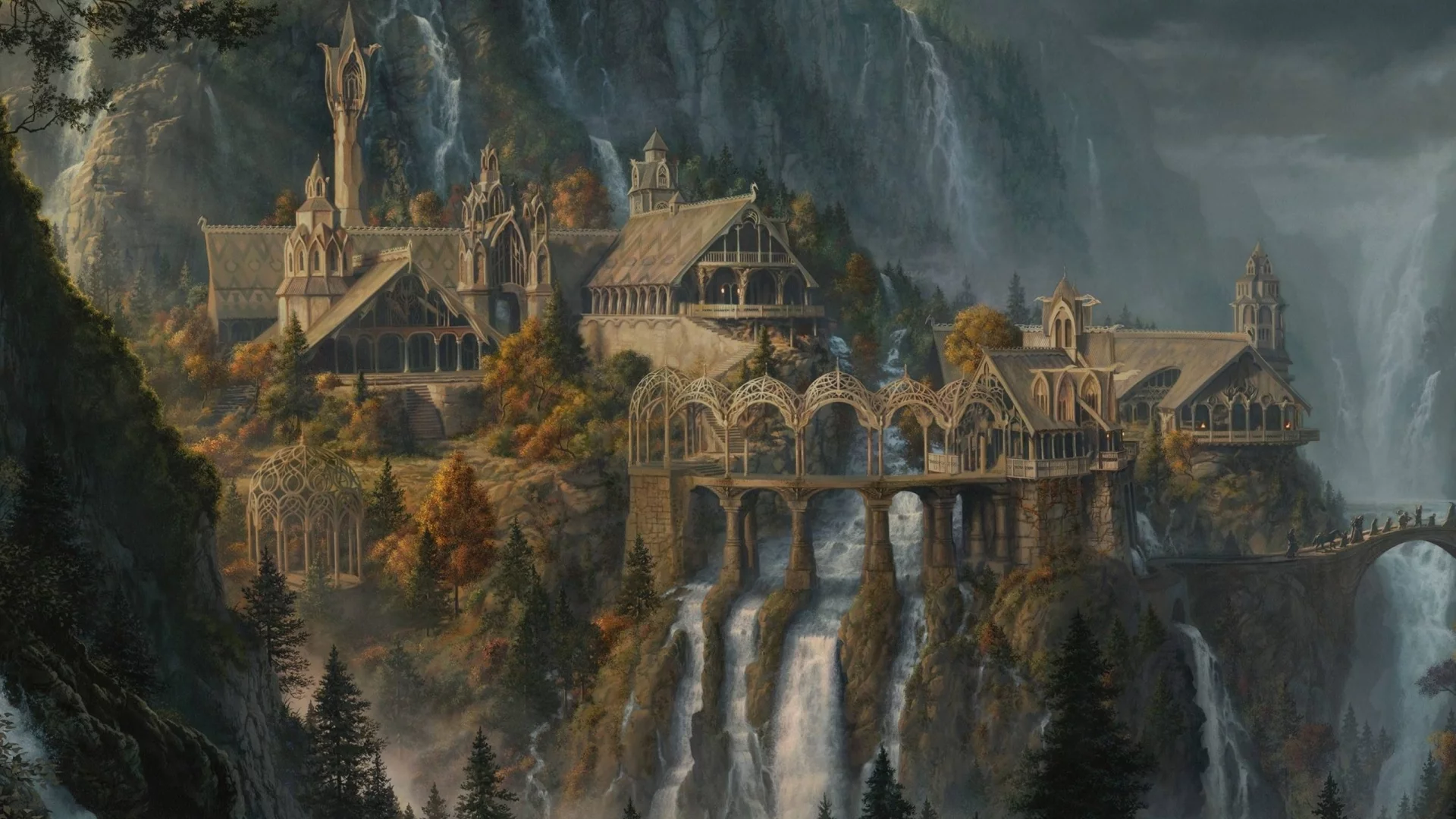 hobbit, lord of the rings, rivendell, art, nature