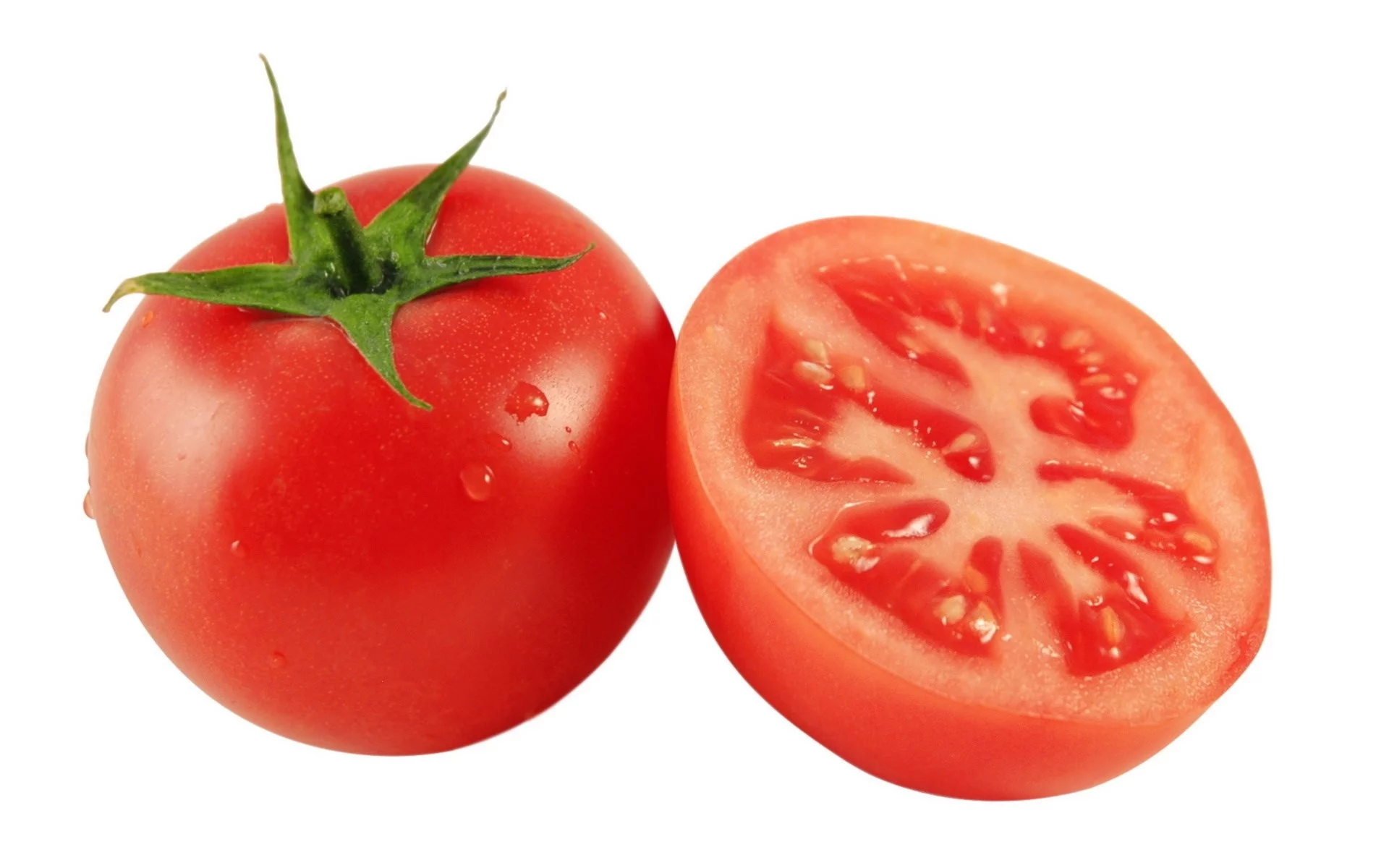 tomato, half, white background