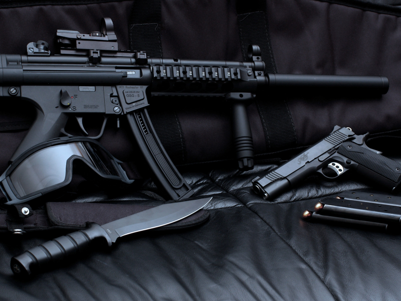 submachine gun, gun, handgun, firearm, trigger