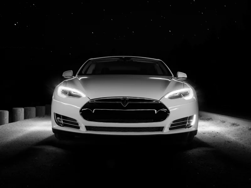 car, tesla s, night