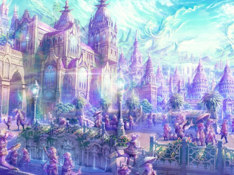 anime, artistic, cities, fantasy, soft, castles, landscapes, places, magical