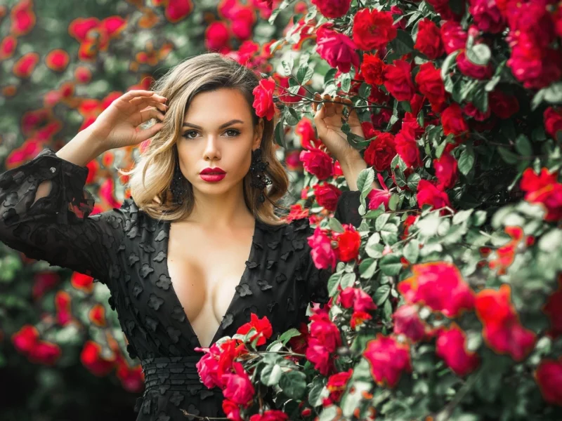 girl, beautiful, flowers