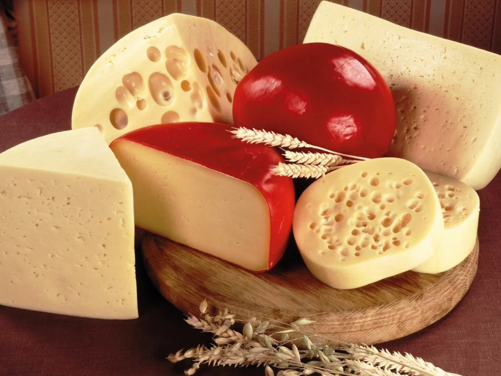 cheese, cedar, grain