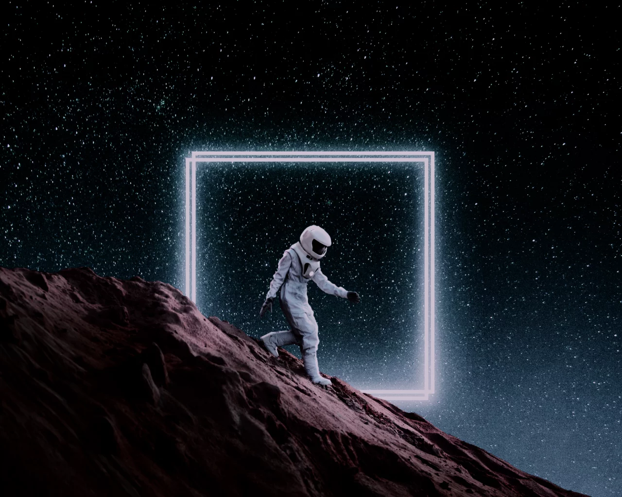 spaceman, astronaut, fantasy, illustration, another world, mars