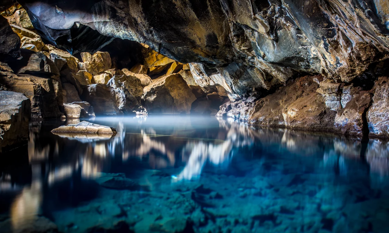 nature, cave, underground river