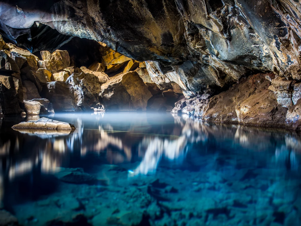 nature, cave, underground river