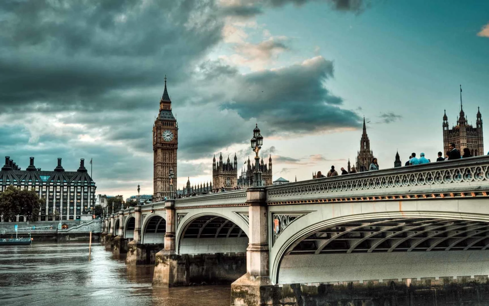 big ben, britain, westminster bridge, london, sky, river, thames, clock