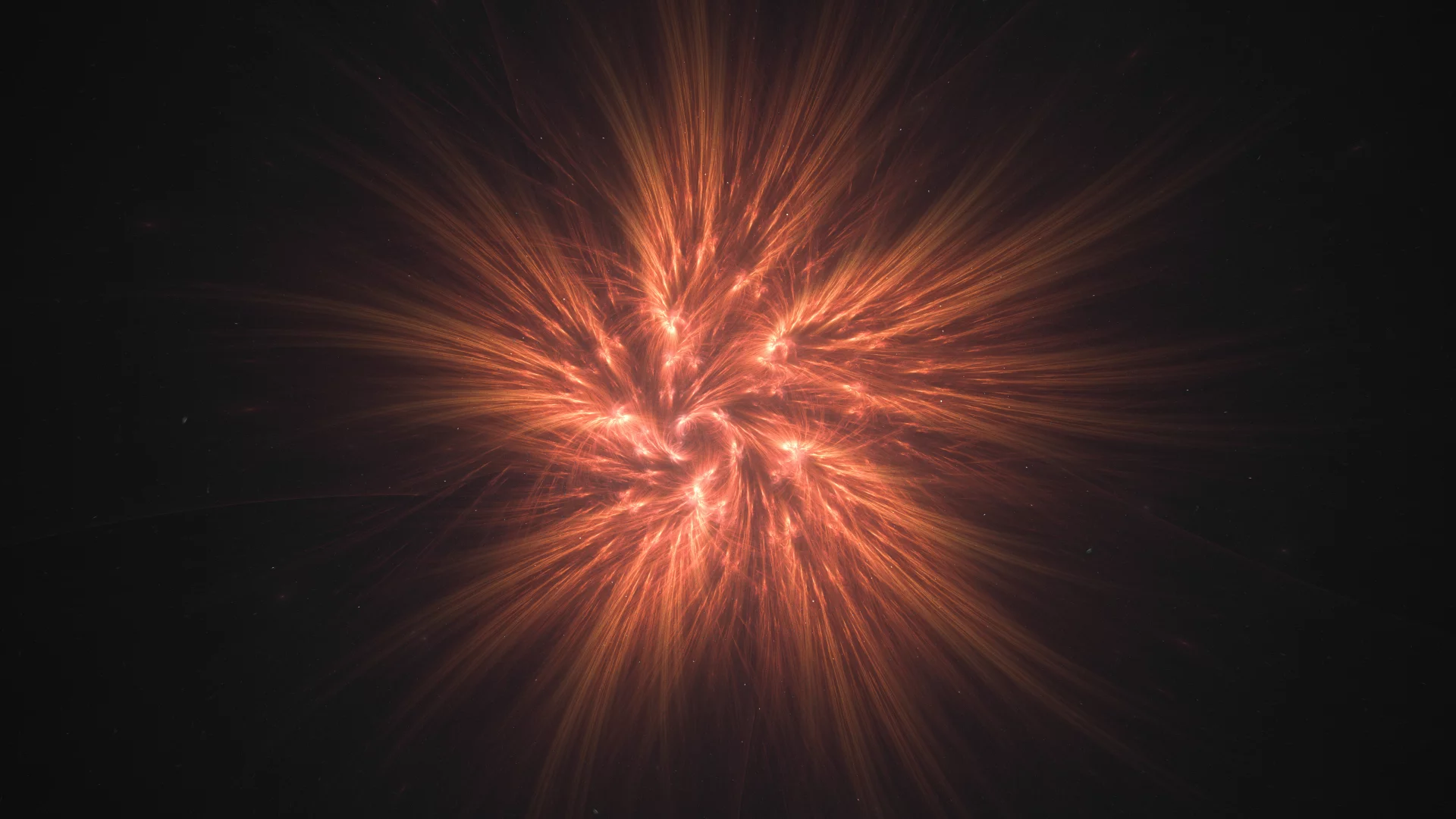 red, fractal, design, point, orange, glare, abstract