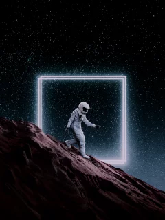 spaceman, astronaut, fantasy, illustration, another world, mars