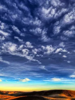 sky, clouds, desert, hills