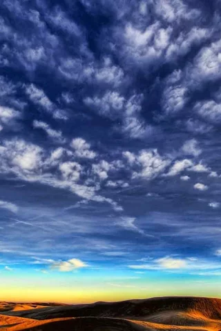 sky, clouds, desert, hills