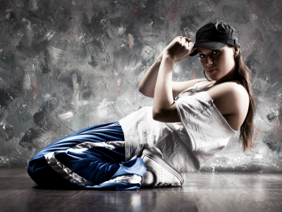 girl, sweetheart, sneakers, cap, dancing