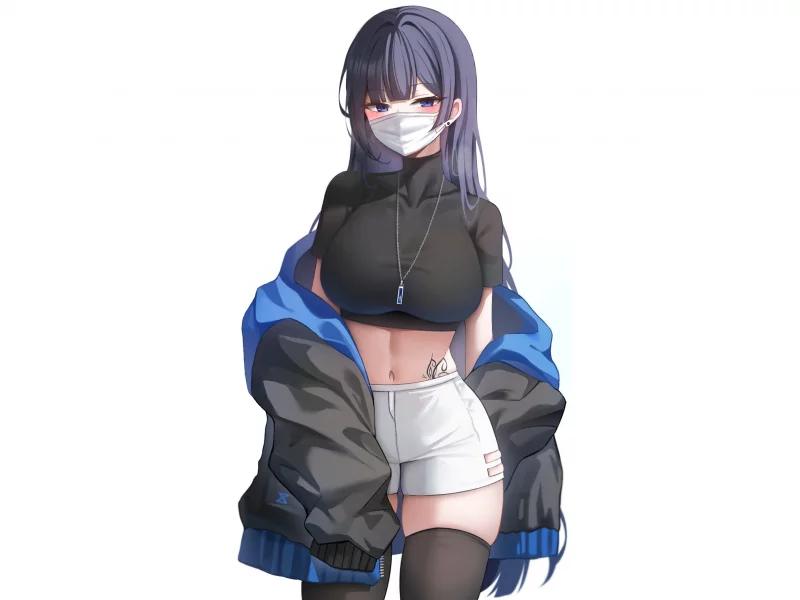 anime, girls, simple, background, looking
