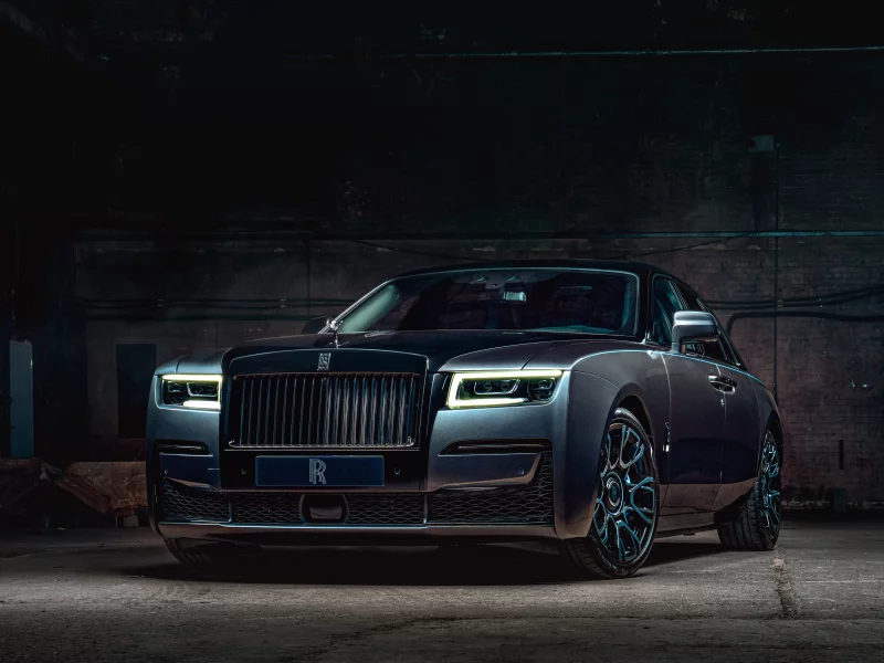 rolls royce, ghost, black, badge