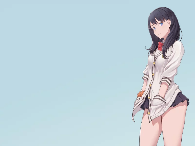 girl, sexy, anime, shorts, brunette