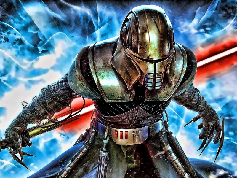 warrior, robot, sabor, light