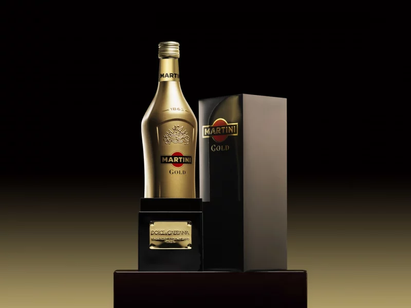 dolce gabbana, martini, bottle, golden martini