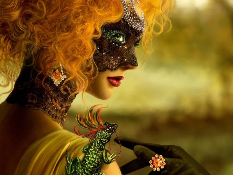 girl, beautiful, masquerade mask