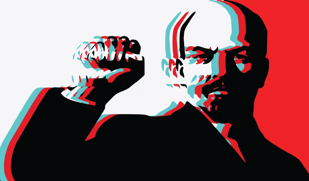 vladimir lenin, leader of the revolution, poster