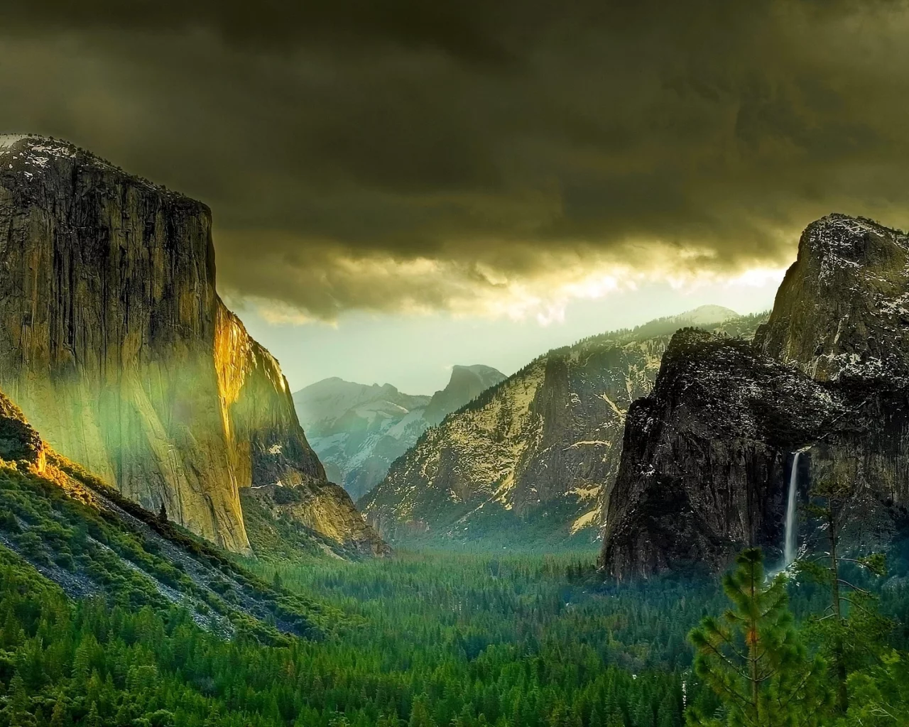 rocks, waterfall, forest, park
