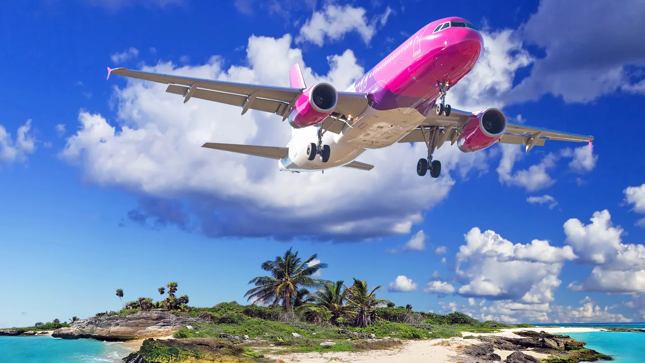 aviation, airliner, boeing 787, island, sea