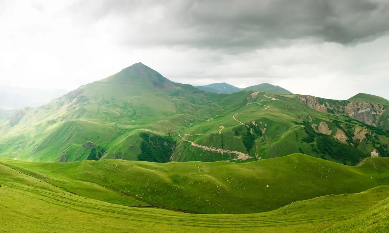landscape, mountains, sky, cloudy