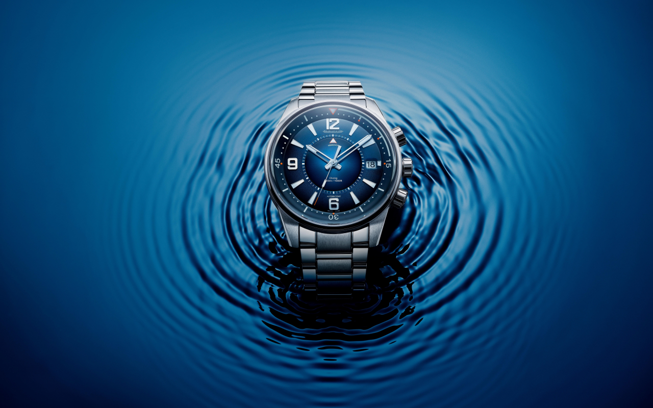 jaeger lecoultre polaris mariner, watch, clock face, closeup