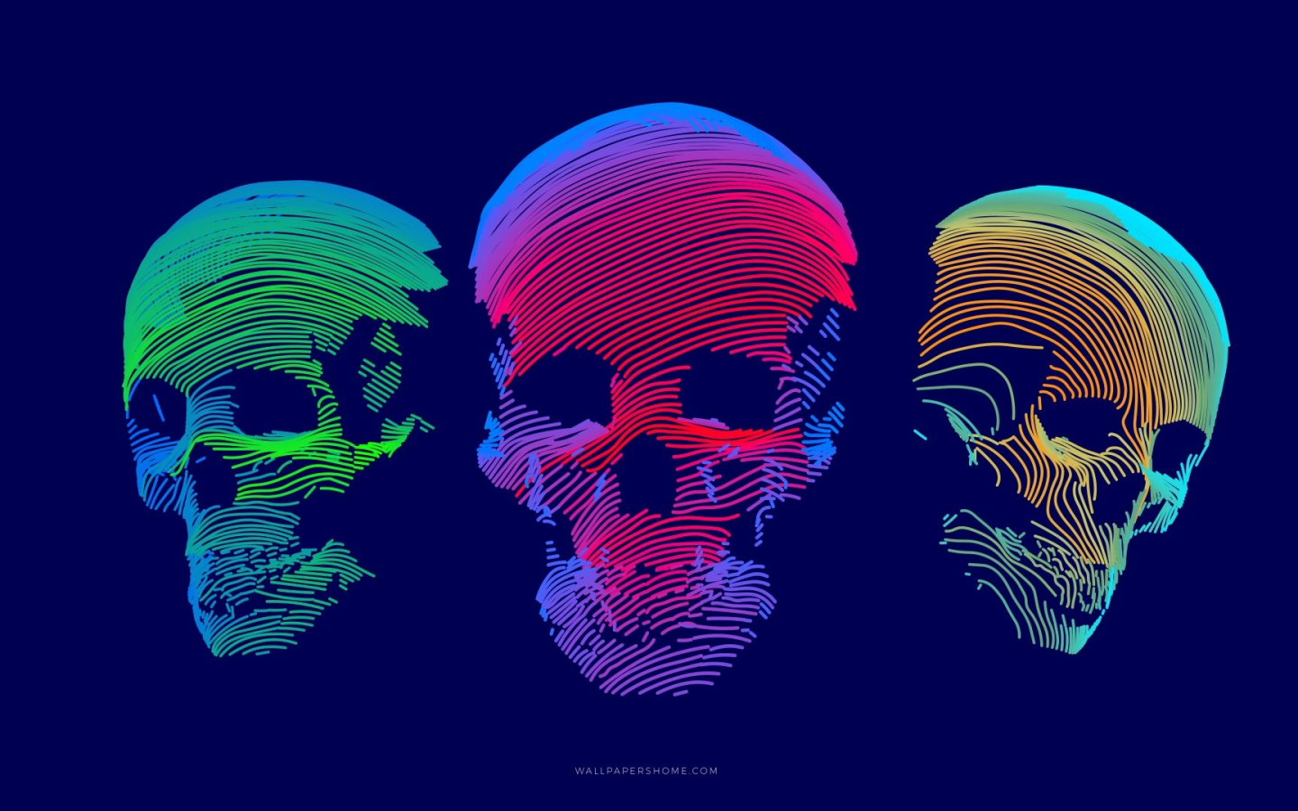 abstract, 3d, colorful, skull