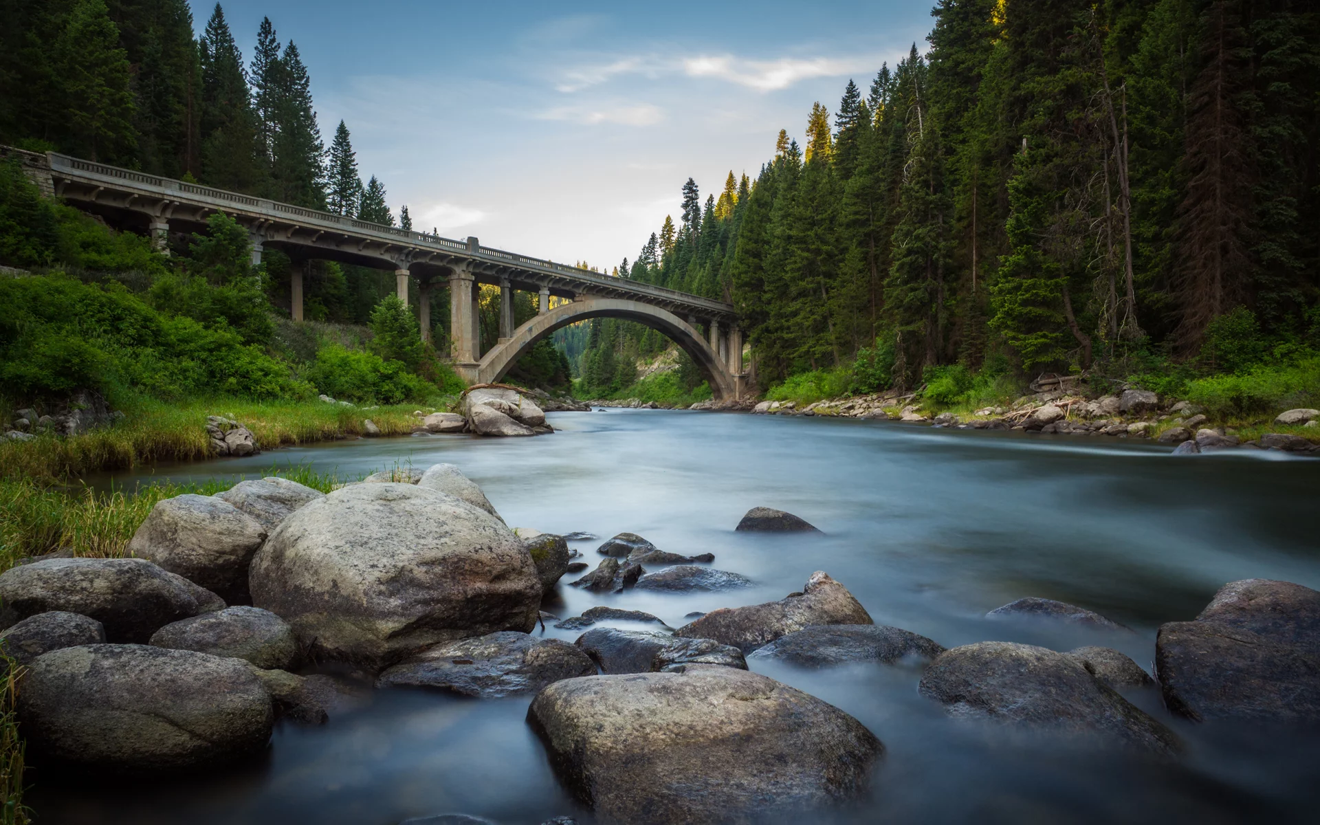 forest, river, river, bridge, states, america